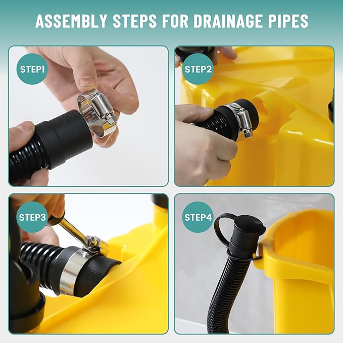 Side Press Wringer Combo Commercial Mop Bucket on Wheels, 35 Quart,Yellow, Including Commercial Mop and Rubber Gloves