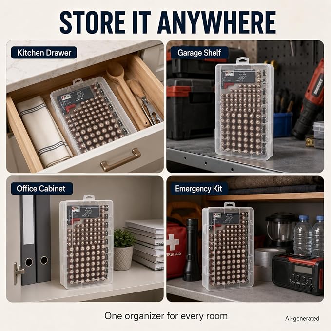 Xuerdon 120-Slot Battery Organizer Case - Image 5