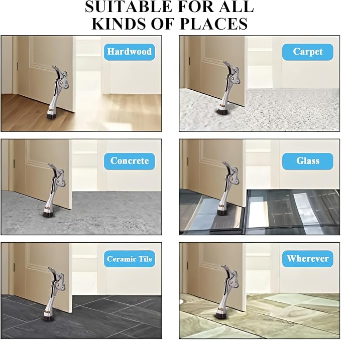 GroTheory 3 Pack Door Stoppers, 4 inch Kickdown Door Stops | Heavy Duty Door - Image 4