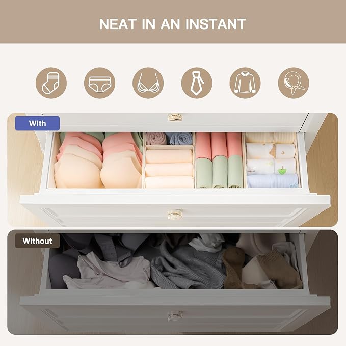 Drawer Organizer Clothes, 10 Pack Dresser Organizer - Image 3