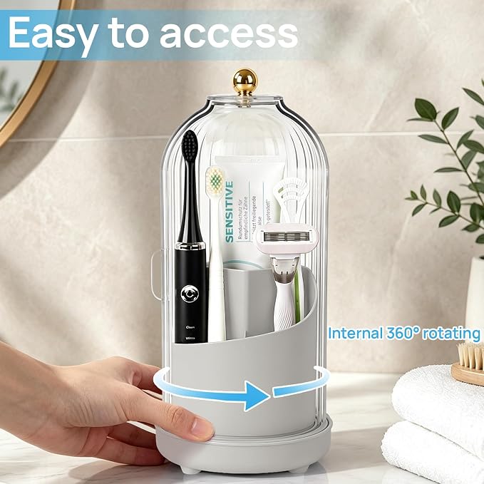 Toothbrush Holders with Cover Toothpaste Organizer - Image 4