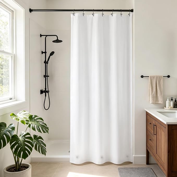 Barossa Design White Stall Shower Curtain Liner by BarossaDesign