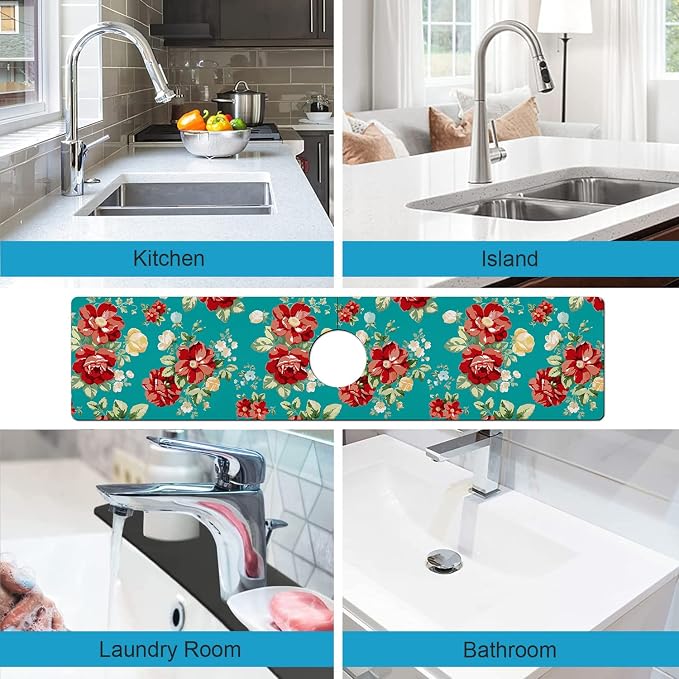 Kitchen Sink Splash Guard Faucet Mat Super Absorbent Fast Drying Mat Sink - Image 3