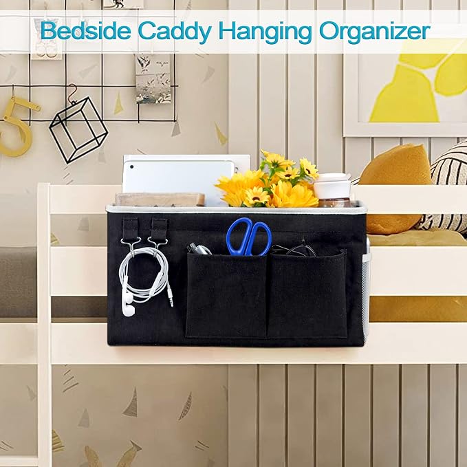Bedside Caddy, Bedside Storage Bag Hanging Organizer - Image 2