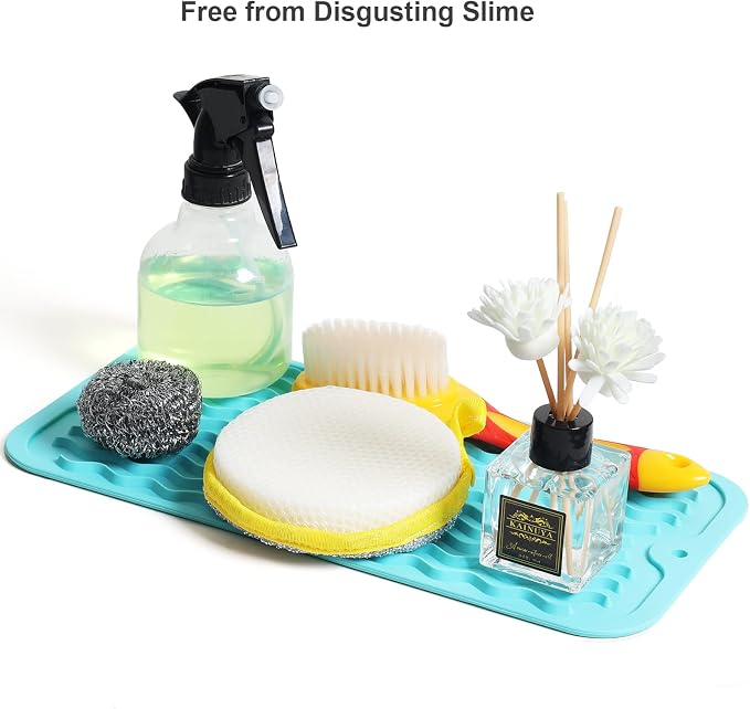 ZLR Silicone Sink Caddy & Sponge Holder, Mint Green | Sink Organizer - Image 8