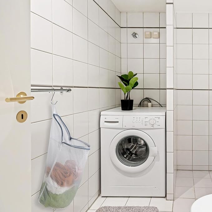 2Pcs Mesh Hanging Laundry Bags for Washing Machine, 15 X 12 inch Wash Bag for - Image 7