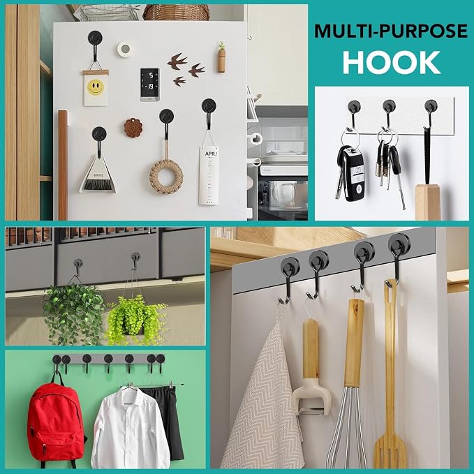DIYMAG Magnetic Hooks, 80LBS Heavy Duty 8 Pack 2026 Cruise Ship Essentials - Image 7