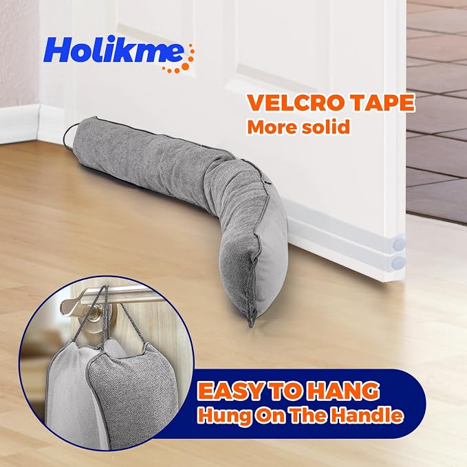 Holikme Weighted Door Draft Stopper, Heavy Duty Under Door Draft Blocker Bottom - Image 4