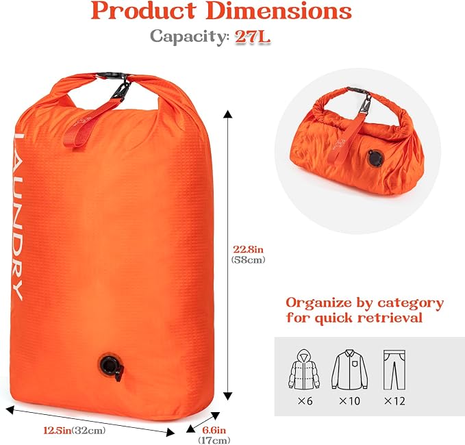 Travel Laundry Bag, Vacuum Compression Dirty Clothes Travel Bag - Image 2