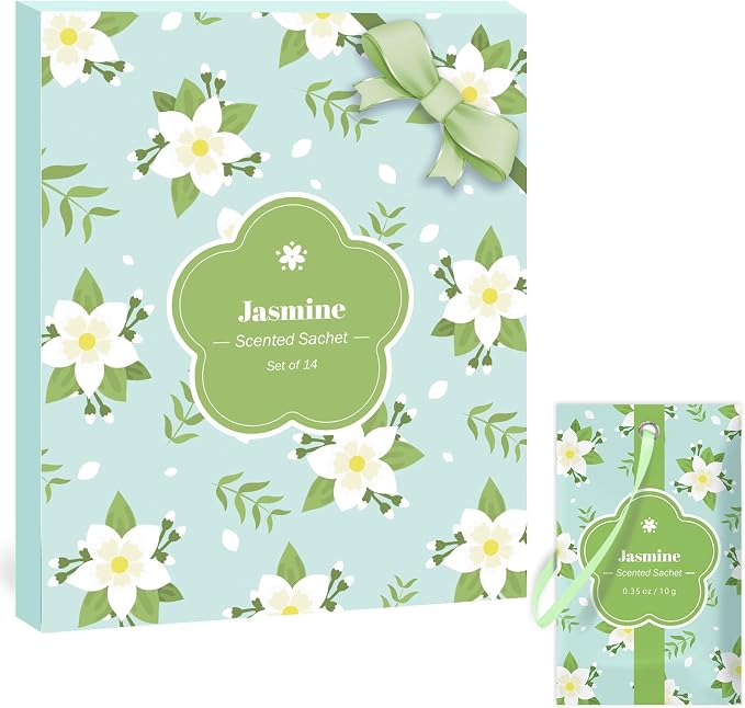 SCENTORINI Scented Sachets for Drawer and Closet, Jasmine Scent 14 Pack - Image 9