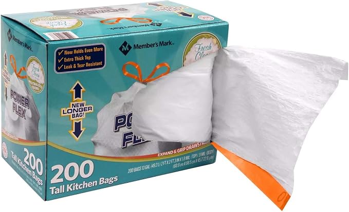 Member's Mark Power Flex Tall Kitchen Drawstring Trash Bags - Image 4