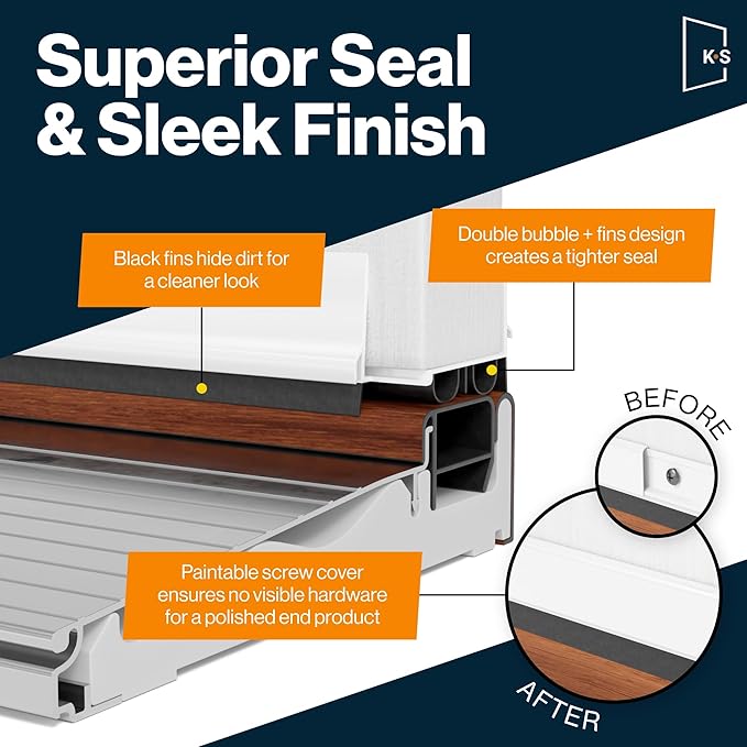 Adjustable Double Bubble Door Sweep & Draft Stopper | Under Door Seal - Image 6