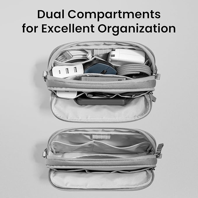 tomtoc Electronic Organizer Travel Case, Dual Compartment Tech Organization | - Image 2