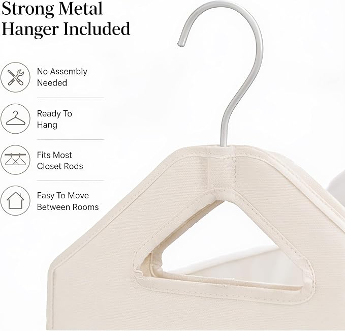 The Fine Living Co. Hanging Laundry Hamper Bag, Heavy Duty Hanger, Space Saving - Image 7
