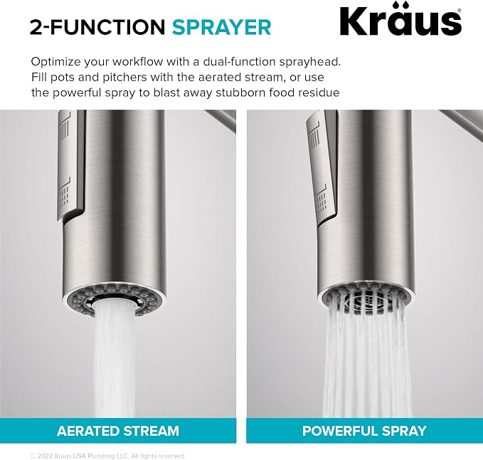 KRAUS Stainless Steel 21 in Touchless Pull Down Faucet KSF-2631SFS | QuickDock - Image 11