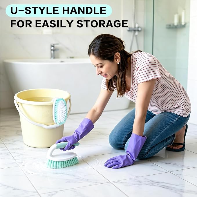 3 Pack Bathroom Scrub Brush Set, Heavy-Duty Scrub Brushes - Image 3