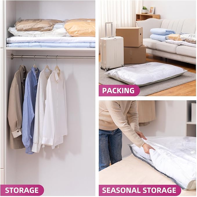 TAILI Vacuum Storage Bags 8 Pack, XXL Jumbo Size 47x39 Inch, Cream | XXL Large - Image 8