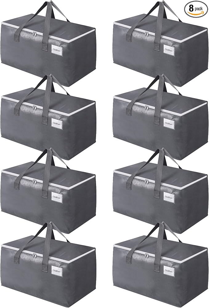 BlissTotes Large Moving Bags, Storage Bags, 125L-8 Pack | Moving Bags by BlissTotes