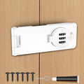 Keyless Cabinet Combination Lock, 3-Digit Password Twist Knob Hasp Latch for Doors, Cabinets, Drawers, Barn Door, Bathroom, Outdoor, Closet, Fence, Durable Zinc Alloy, (White, 2 Pack)