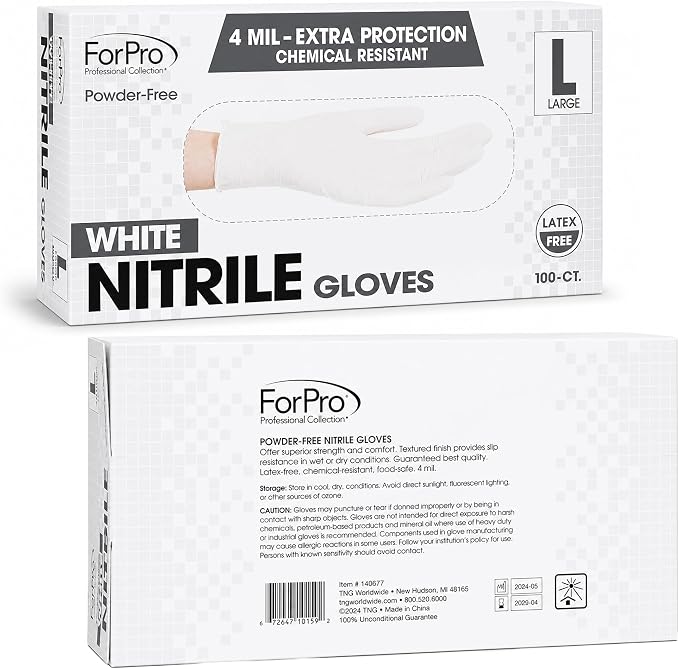 ForPro Disposable Nitrile Gloves, Chemical Resistant, Powder-Free, Latex-Free - Image 3