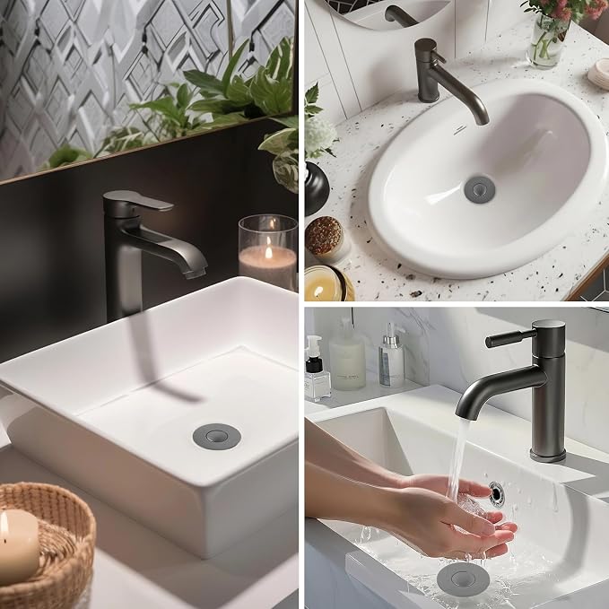 Hibbent 2 PCS Upgraded 3 in 1 Bathroom Sink Drain Strainer, Pop Up Stopper | - Image 9