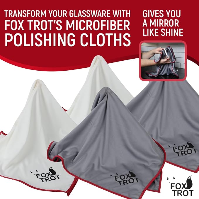 Fox Trot Large Microfiber Polishing Cloths | Streak Free, Lint Free Shine and - Image 2