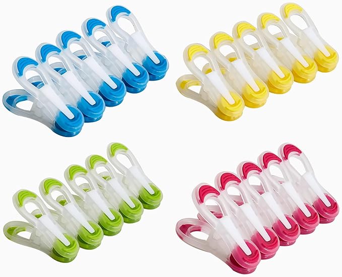 20 Pack Colorful Heavy Duty Plastic Clothespins Laundry Peg Clips | heavy duty by CYNVS