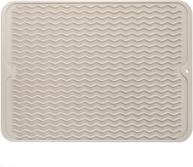 MicoYang Silicone Dish Drying Mat — Quick-Dry Ridges Counter & Sink Pad by MicoYang
