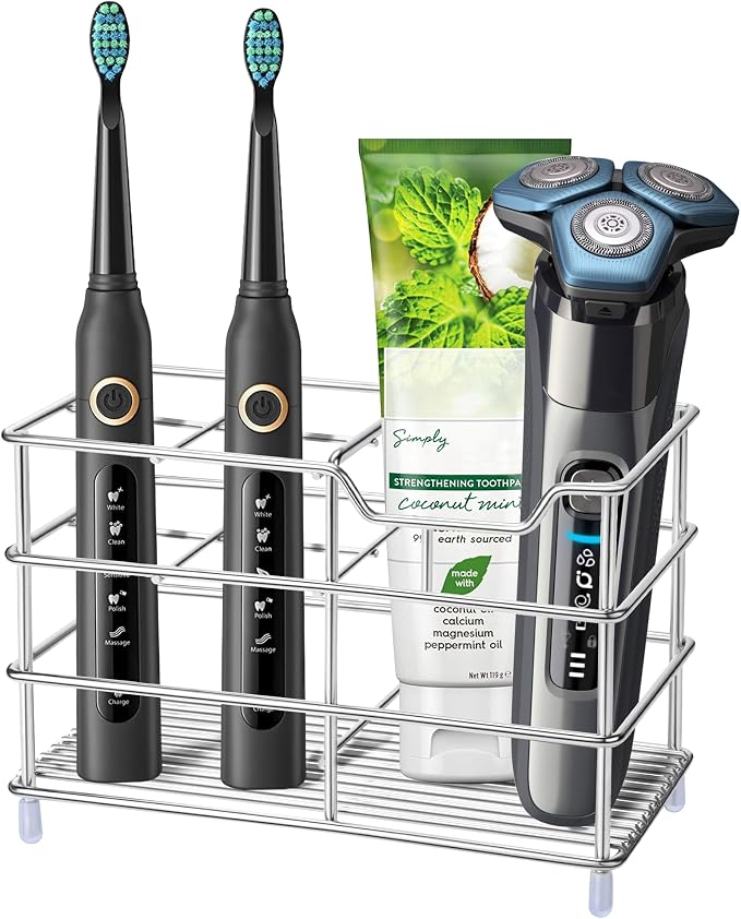 Electric Toothbrush Holders for Bathrooms 304 Stainless Steel Quick Drying | by Urbanstrive