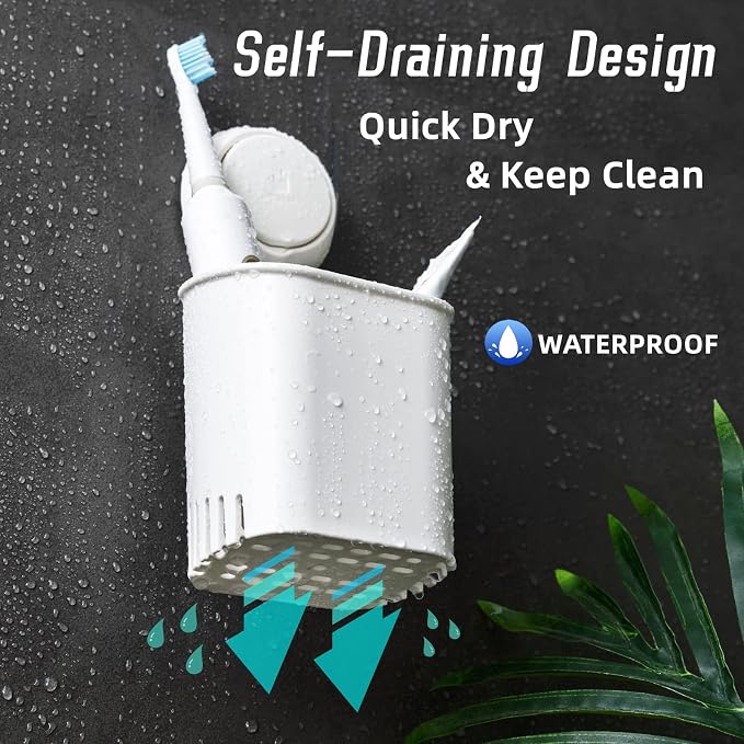 Powerful Suction Toothbrush Holder, Removable Drill-Free Wall Shower Holder - Image 4
