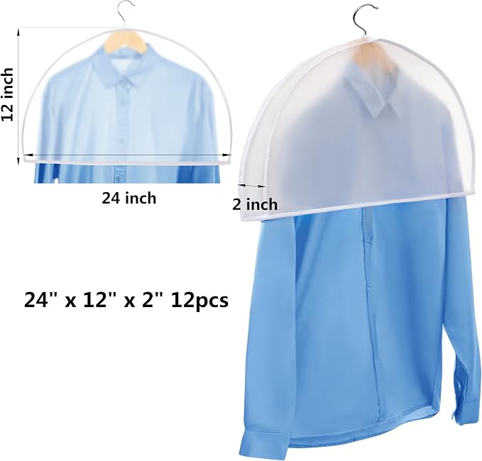 Shoulder Covers Plastic Hanger Covers, 12 Pack | Breathable, - Image 2