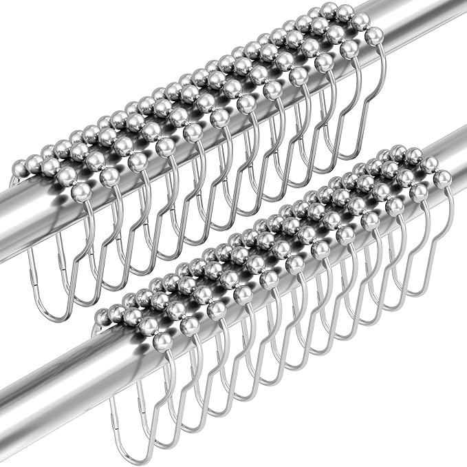 Shower Curtain Hooks, Decorative Shower Curtain Hooks Rust Proof Stainless by Amazer