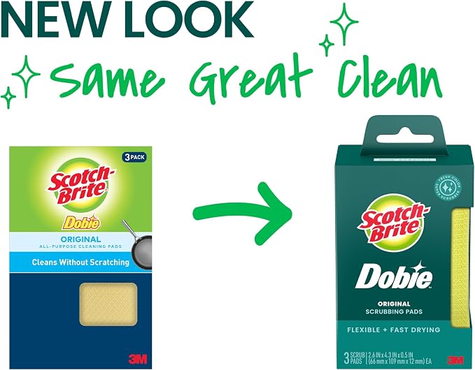 Scotch-Brite Dobie Non-Scratch All-Purpose Scrub Pads, 24 Pack | 8 Packs of 3 - Image 2
