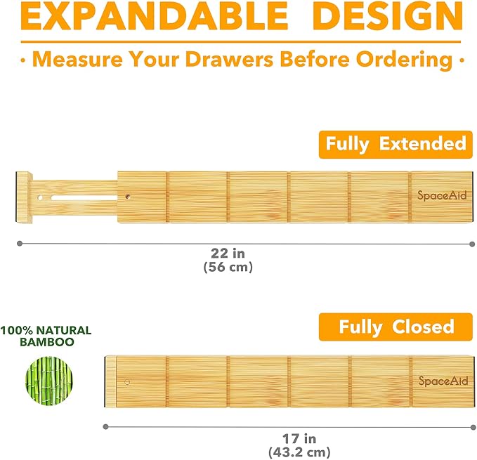 SpaceAid Bamboo Drawer Dividers - Image 6