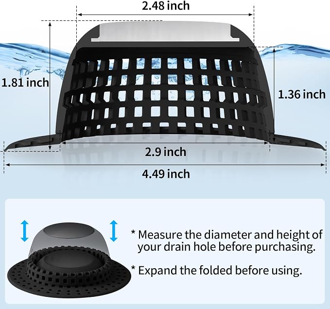 Aluvor Shower Drain Hair Catcher Bathtub Drain Cover Sink Drain Protector | - Image 4