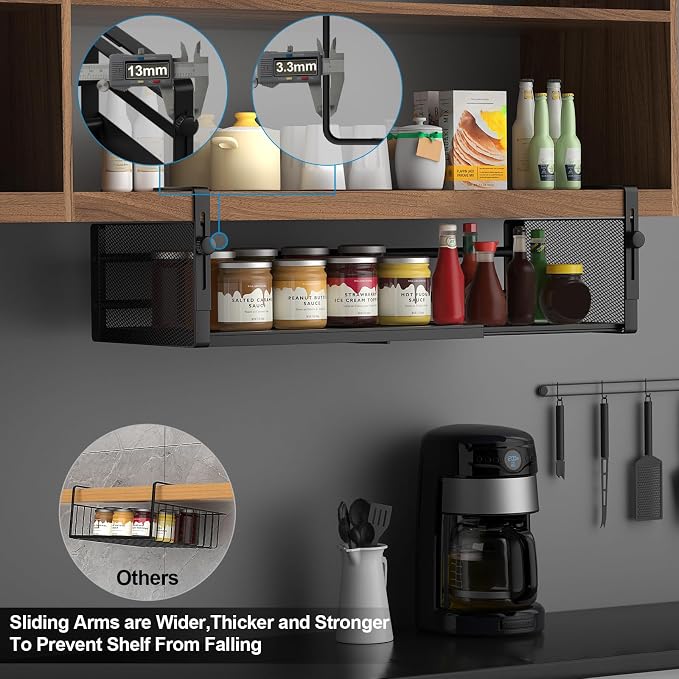 AmonHouseware 2Pack Expandable Under Shelf Storage Basket Organizer - Image 5