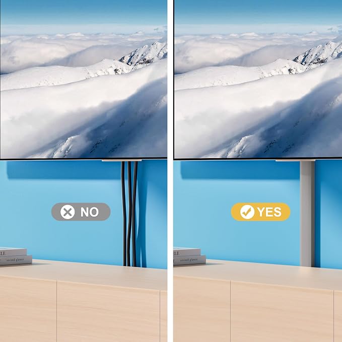 Yecaye TV Cord Hider, 42in Cord Cover Wall Mounted, W1.18in H0.6in, Wire Covers - Image 2