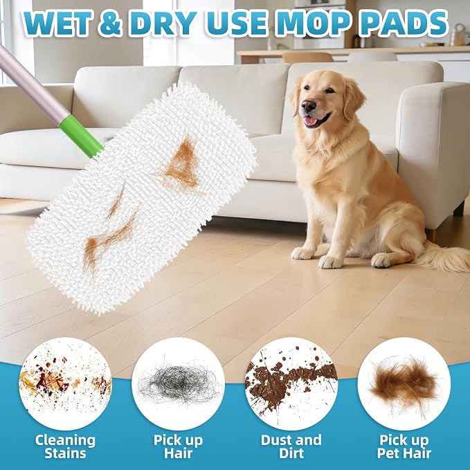 6 Pack Reusable Mop Pads for Swiffer, Washable Wet Pads Refill - Image 3