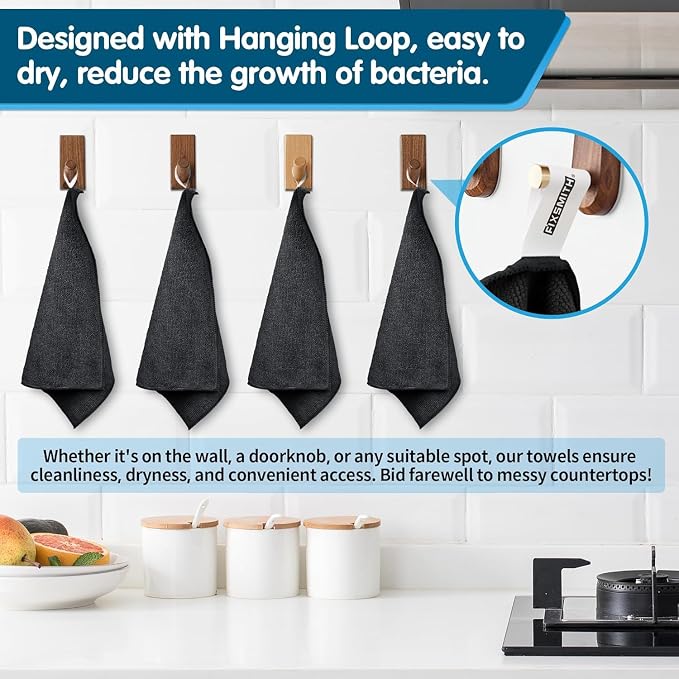 FIXSMITH Black Microfiber Cleaning Cloth -Pack of 50, Highly Absorbent Cleaning - Image 4