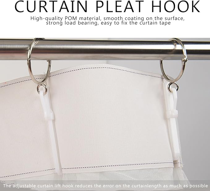80 Pcs Plastic Curtain Hooks, Adjustable Pinch Pleat Hooks, Ratchet System - Image 5