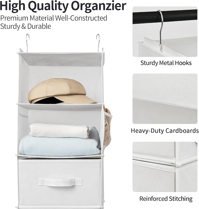 GRANNY SAYS Hanging Closet Organizer, 5 Drawers, 6 Shelves, 4 Pockets | Hanging - Image 5
