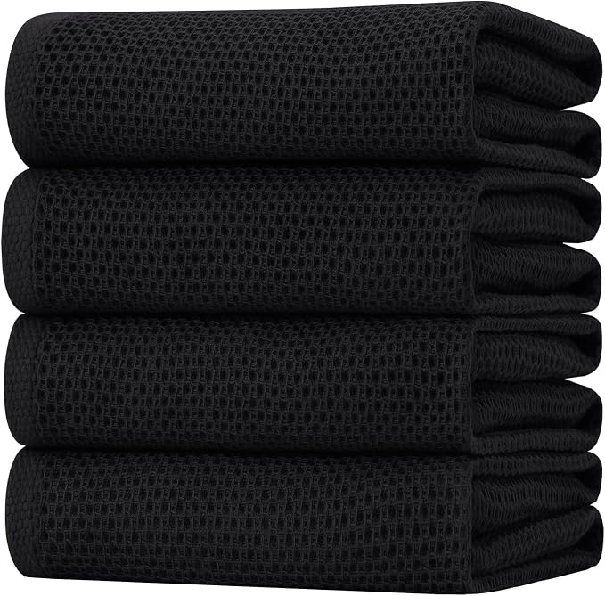 Homaxy 100% Cotton Oversized Waffle Weave Kitchen Towels 4-Pack, Ultra Soft by Homaxy