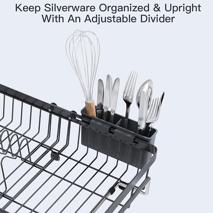 Grey Dish Drying Rack Over The Sink - Image 8