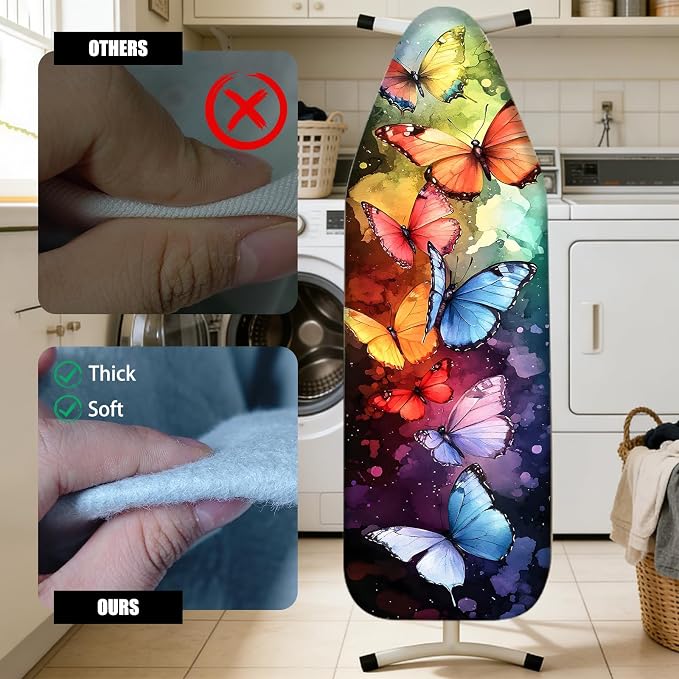 Nuxovilar Rainbow Butterfly Ironing Board Cover 15x54 Cotton - Image 4