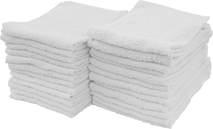 S&T INC. Cotton Terry Cleaning Towels, 24 Pack, and Car, Reusable and by STINC