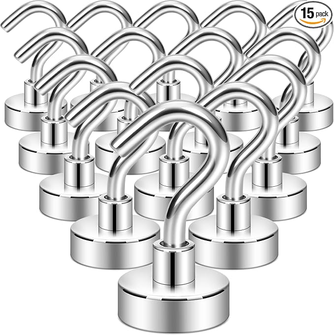 Neosmuk Magnetic Hooks, 30lb Heavy Duty, 15 Pack by Neosmuk
