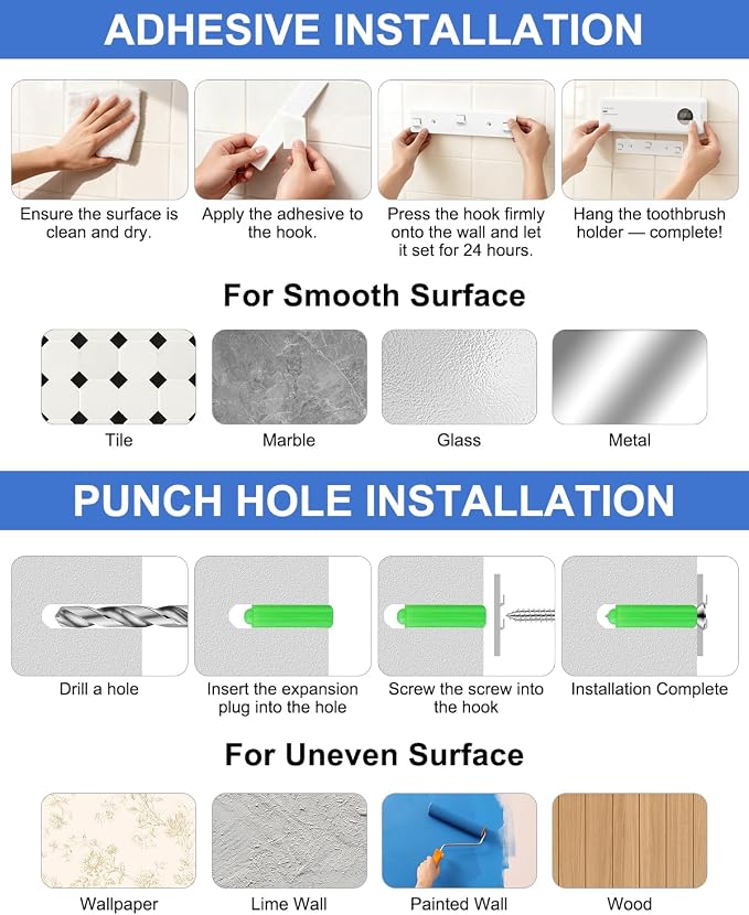 UV Toothbrush Holder, Electric Toothbrush Holder Wall Mounted - Image 8