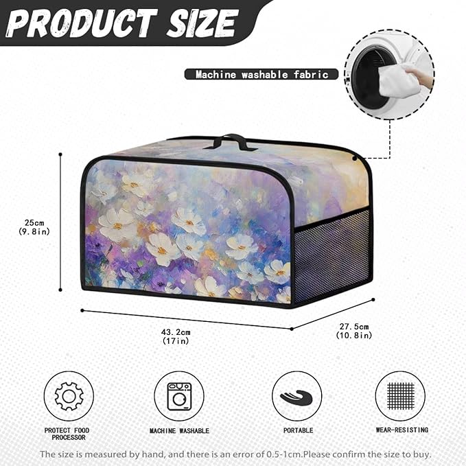 Fashion Flower 6-8 Qt Slow Cooker Dust Cover - Compatible with 6-8 qt Slow Cooker - Kitchen & Living Room Decor