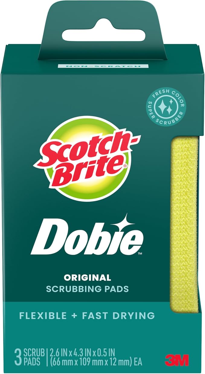 Scotch-Brite Dobie Non-Scratch All-Purpose Scrub Pads, 24 Pack | 8 Packs of 3 by Unknown