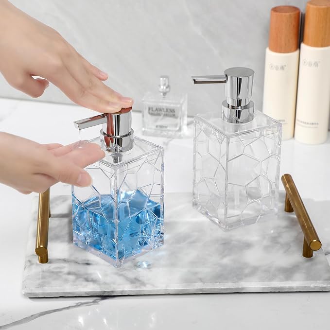 Clear Acrylic Pump Bottle Refillable Lotion Soap Dispenser 10oz | BPA-Free - Image 3